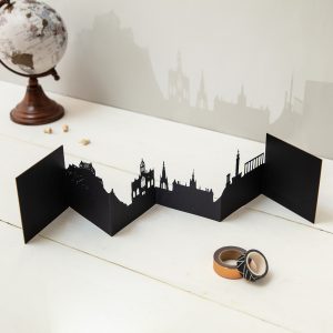 Fold Out Edinburgh Lasercut Skyline Card by Snapdragon Designs