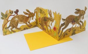 Fold Out Hare Card by Yorkshire Based Artist, Mark Hearld